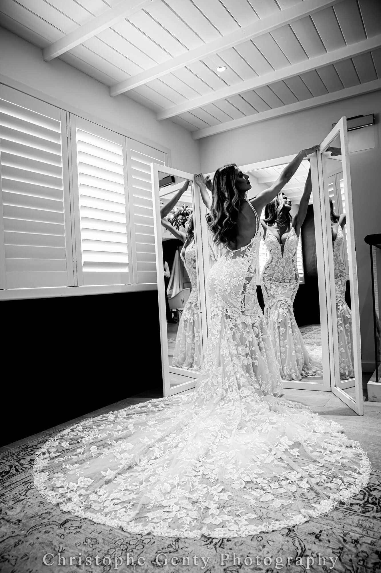 Bride Reflection in the mirror - Getting Ready